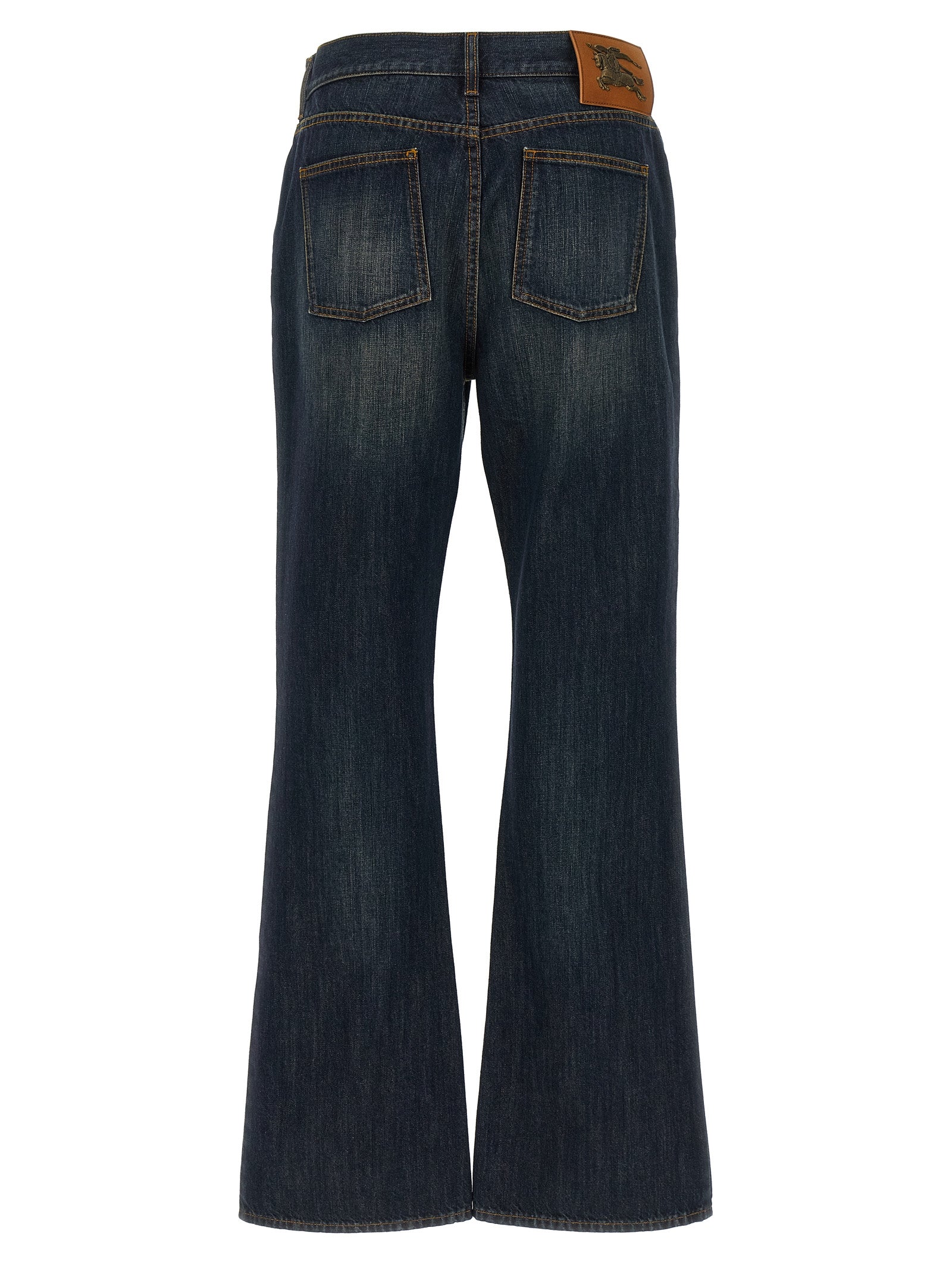 Stone-Washed Stretch Denim Jeans