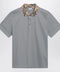 Burberry Grey cotton polo with Check collar