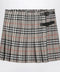Burberry Grey wool kilt skirt with Check pattern