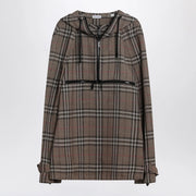Burberry Half-zip jacket with Check pattern in silk blend