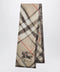 Burberry Large Check silk scarf in sand color
