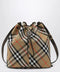 Burberry Medium beige bucket bag with Check pattern