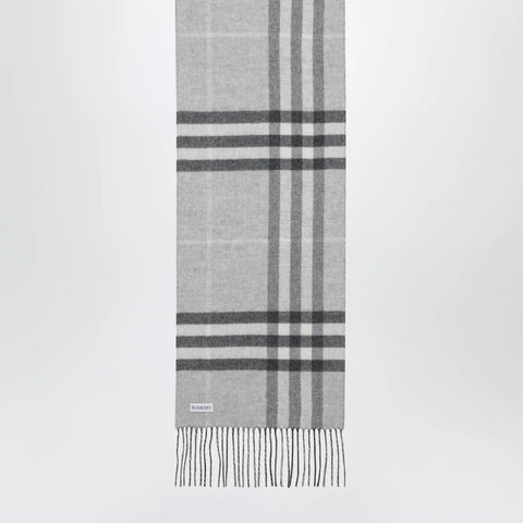 Burberry Reversible Check cashmere scarf with EKD in grey
