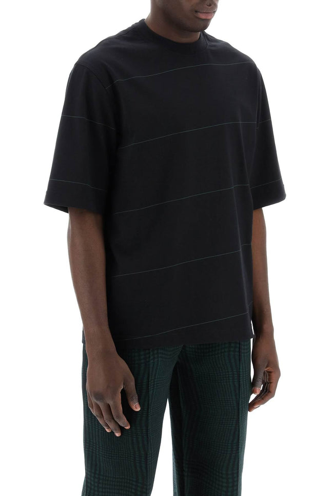 Burberry striped t-shirt with ekd embroidery-men > clothing > t-shirts and sweatshirts > t-shirts-Burberry-Urbanheer