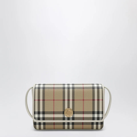 Burberry White Hampshire bag with Check pattern