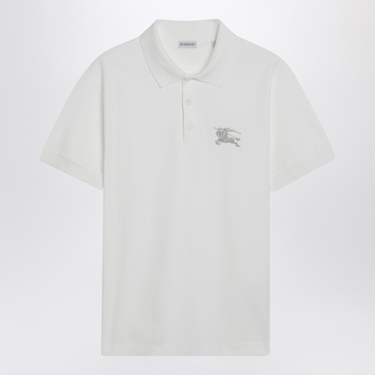 Burberry White cotton polo shirt