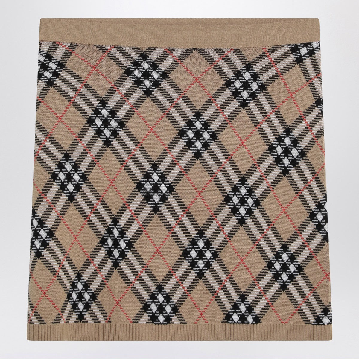 Burberry Wool and mohair blend check mini skirt