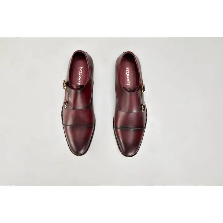(Burgundy) Double Monk Strap-Shoe-keldante-9-Burgundy-Urbanheer