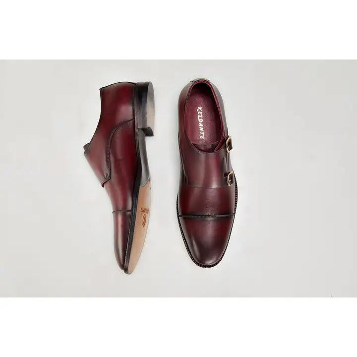 (Burgundy) Double Monk Strap-Shoe-keldante-9-Burgundy-Urbanheer
