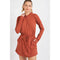 Butter 2 in 1 Longsleeves Romper with Hoodie DK Terracotta-Romper-Rae Mode-S-Urbanheer
