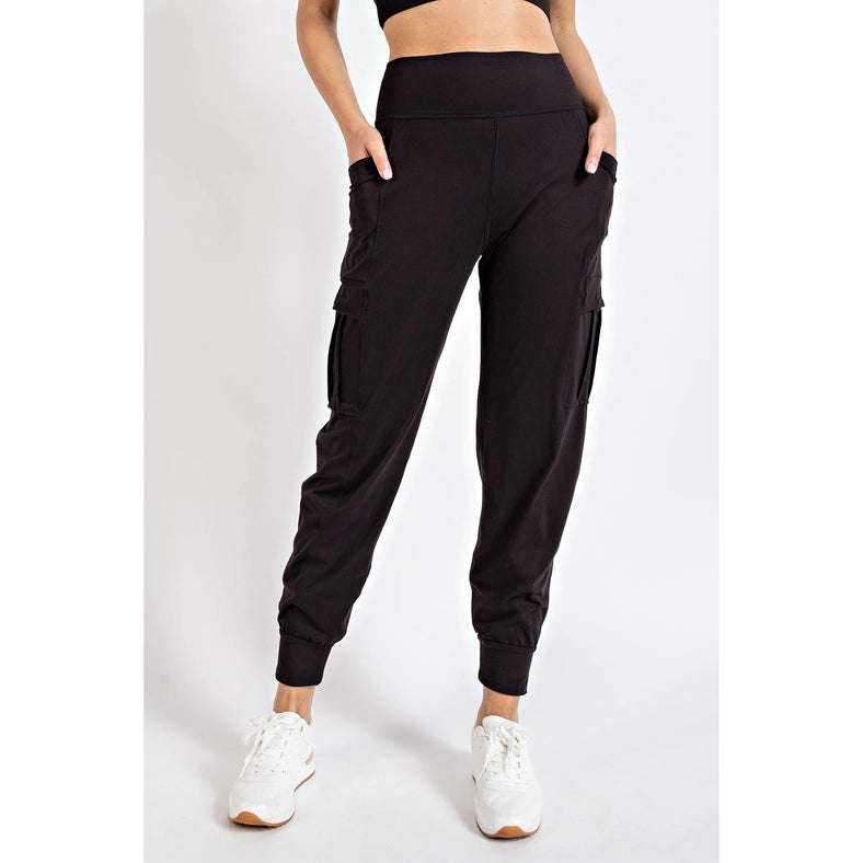 Butter Jogger with Side Pockets Black-Jogger-Rae Mode-S-Urbanheer