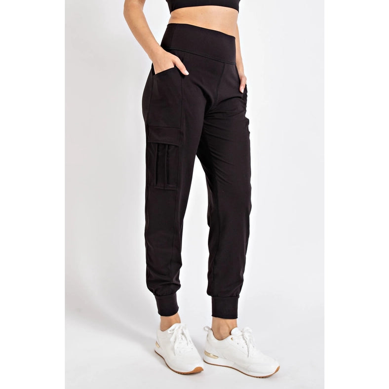 Butter Jogger with Side Pockets Black-Jogger-Rae Mode-S-Urbanheer