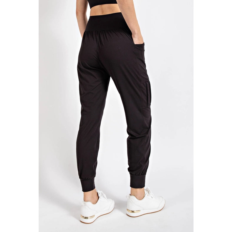 Butter Jogger with Side Pockets Black-Jogger-Rae Mode-S-Urbanheer