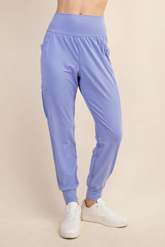 Butter Jogger with Side Pockets Blue Hyacinth-Jogger-Rae Mode-S-Urbanheer