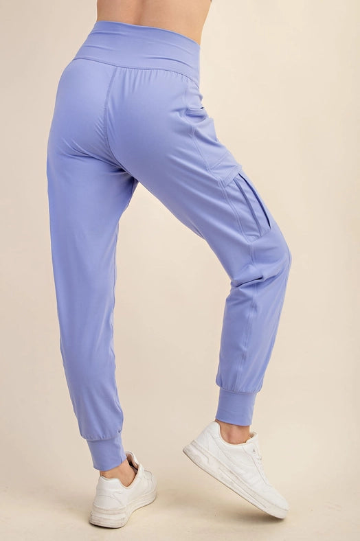 Butter Jogger with Side Pockets Blue Hyacinth-Jogger-Rae Mode-S-Urbanheer