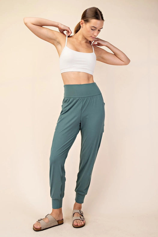 Butter Jogger with Side Pockets Fern Forest-Jogger-Rae Mode-S-Urbanheer