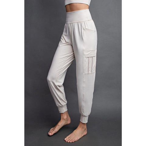 Butter Jogger with Side Pockets White Pearl-Jogger-Rae Mode-S-Urbanheer