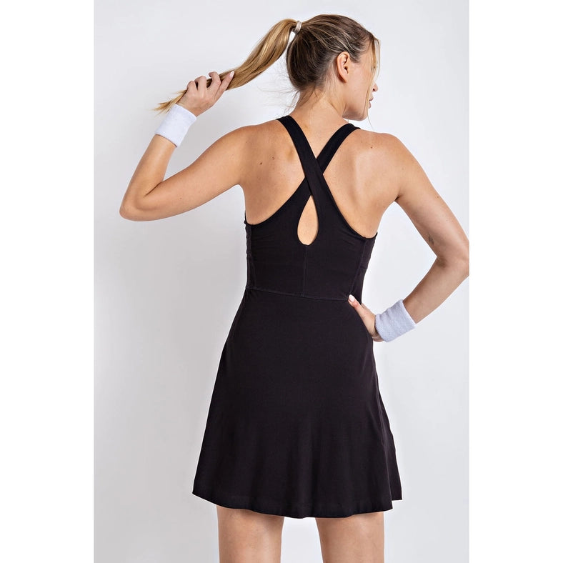 Butter Romper Dress with Keyhole Black-Romper Dress-Rae Mode-S-Urbanheer