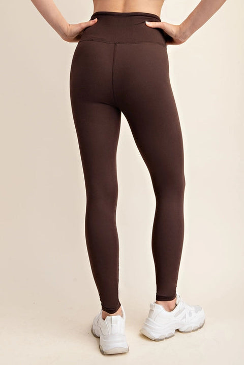 Butter Soft Basic Full Length Leggings Espresso-Leggings-Rae Mode-S-Urbanheer