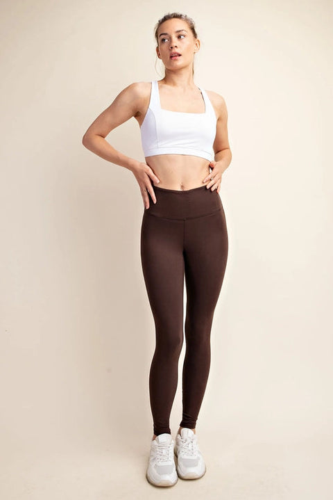 Butter Soft Basic Full Length Leggings Espresso-Leggings-Rae Mode-S-Urbanheer