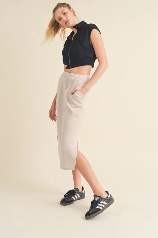 Butter-Soft Cropped Scuba Sleeveless Jacket Black-Jacket-Kimberly C-S-Urbanheer