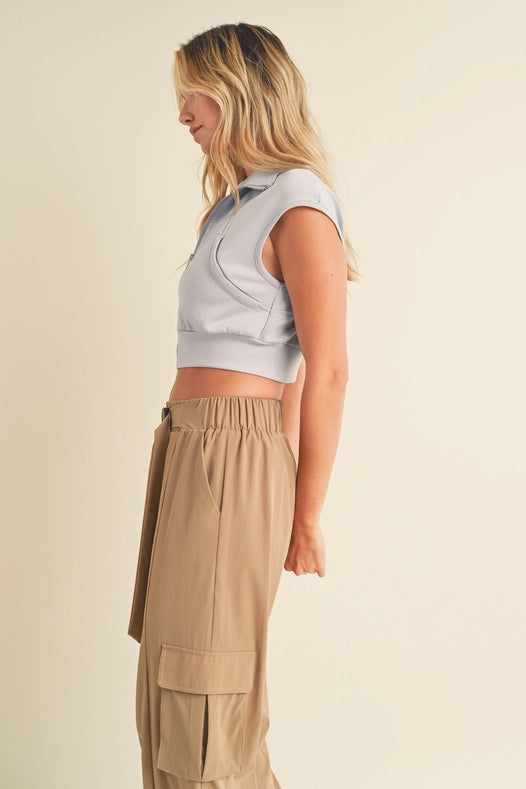 Butter-Soft Cropped Scuba Sleeveless Jacket Light Blue-Jacket-Kimberly C-S-Urbanheer