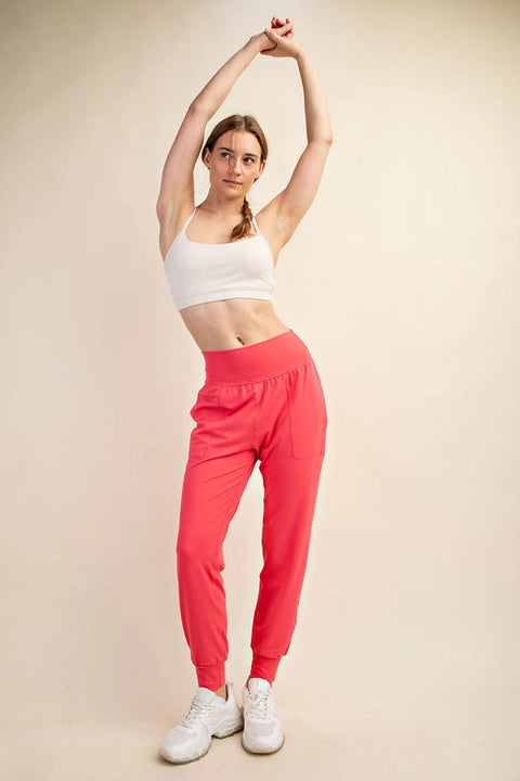 Butter Soft Joggers with Pockets Flamingo Pink-Joggers-Rae Mode-S-Urbanheer