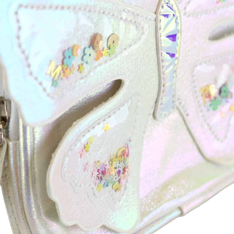Butterfly Iridescent Backpack White-Backpacks-Doe a Dear-8-3/4" Height x 8" Width x 4" Depth-Urbanheer