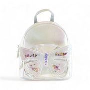 Butterfly Iridescent Backpack White-Backpacks-Doe a Dear-8-3/4" Height x 8" Width x 4" Depth-Urbanheer