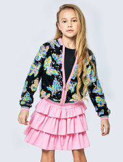 Butterfly Print Sequin Jacket-Jacket-Hannah Banana-4-BLK MULTI-Urbanheer