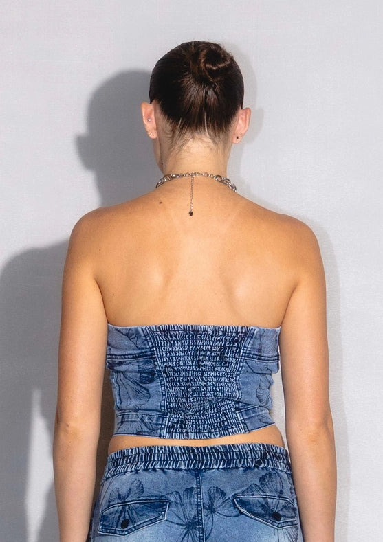 Butterfly Printed Tube Top-TOP-Vibrant M.i.U-S-Medium Stone-Urbanheer