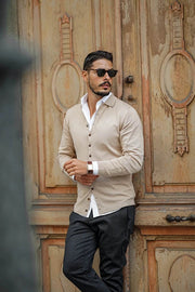 Button-Down Beige-Sweater-DONATO-XL-Urbanheer