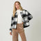 Button Down Checker Jacket Ivory/Black-Jacket-Mystree-S-Urbanheer
