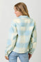 Button Down Checker Jacket Ivory/Soft Blue-Jacket-Mystree-S-Urbanheer
