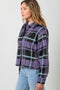 Button Down Checker Jacket Violet-Jacket-Mystree-S-Urbanheer
