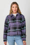 Button Down Checker Jacket Violet-Jacket-Mystree-S-Urbanheer