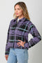 Button Down Checker Jacket Violet-Jacket-Mystree-S-Urbanheer