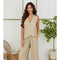 Button Down Vest with Faux Pocket Earth Beige-Vest-MILIO MILANO-XS-Earth Beige-Urbanheer