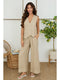 Button Down Vest with Faux Pocket Earth Beige-Vest-MILIO MILANO-XS-Earth Beige-Urbanheer