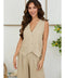 Button Down Vest with Faux Pocket Earth Beige-Vest-MILIO MILANO-XS-Earth Beige-Urbanheer
