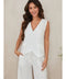 Button Down Vest with Faux Pocket White-Vest-MILIO MILANO-XS-White-Urbanheer