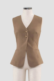 Button Front Longline Vest-Vest-Moon River-XS-OLIVE-Urbanheer