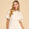 Button Up Collared Side Pockets Dress-Dress-TCEC-S-CREAM-Urbanheer