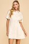 Button Up Collared Side Pockets Dress-Dress-TCEC-S-CREAM-Urbanheer