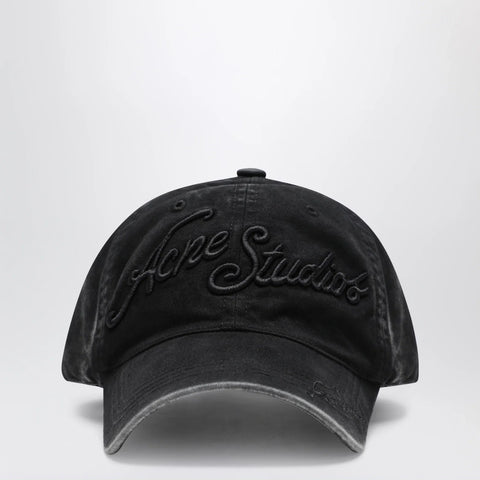 Acne Studios Black baseball cap with embroidered logo