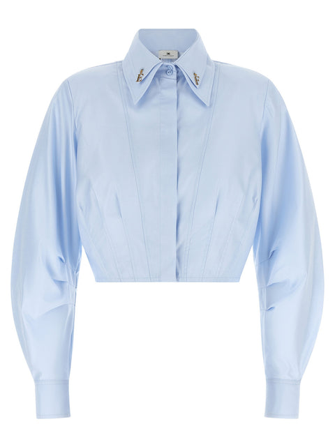 Elisabetta Franchi Cropped Shirt With Charms