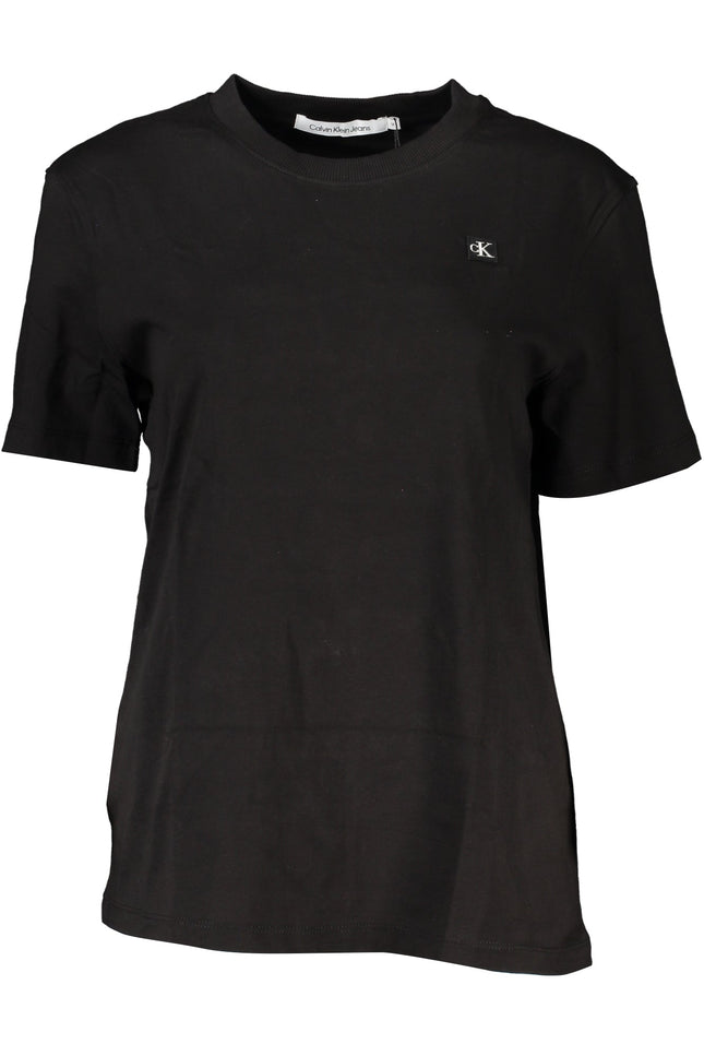 CALVIN KLEIN WOMEN'S SHORT SLEEVE T-SHIRT BLACK-T-Shirt-CALVIN KLEIN-BLACK-XS-Urbanheer