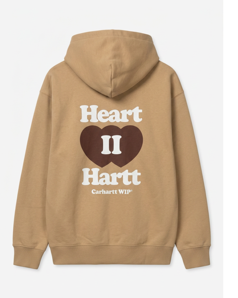 CARHARTT Hooded Heart II Hartt Sweat Jacket - Dusty H Brown