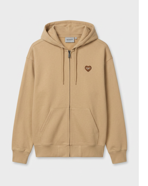 CARHARTT Hooded Heart II Hartt Sweat Jacket - Dusty H Brown