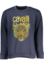 CAVALLI CLASS MEN'S BLUE ZIPLESS SWEATSHIRT-Felpe-CAVALLI CLASS-BLUE-S-Urbanheer
